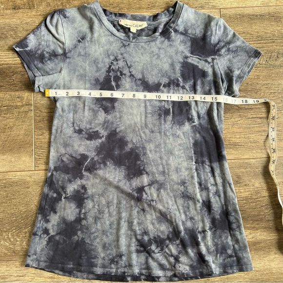 Johnny Was Calme Womens Navy Blue Tie Dye O15421-6 Parker Layering Tee Shirt S - Picture 6 of 10